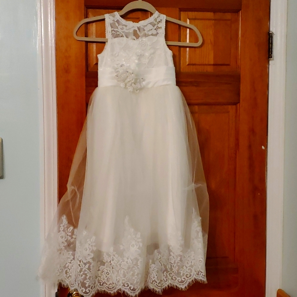 White communion/flower girl dress